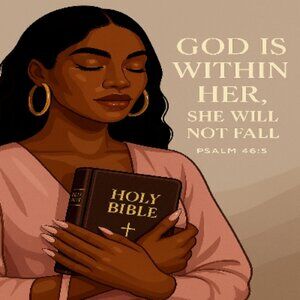 God Is Within Her Poster Psalm 46:5 • Black Woman Christian Wall Art